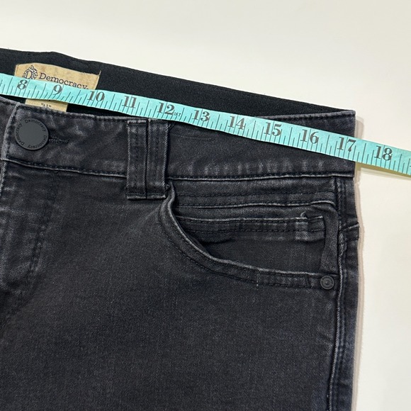Democracy Womens Black Wash AB Solution Denim Jeans Size 14 Ankle Stretch Casual - Picture 10 of 12